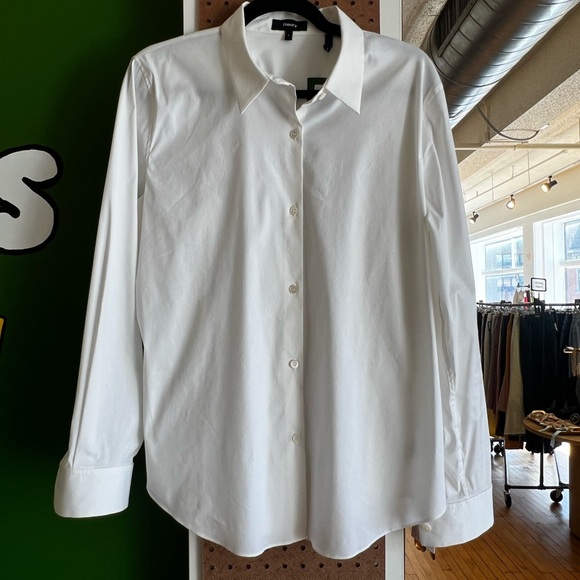 NWOT Theory Classic White Button-Up Shirt - Picture 2 of 4